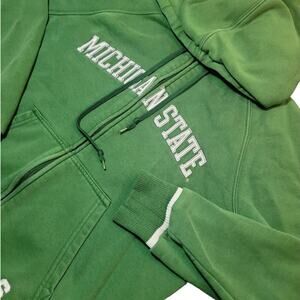 Nike Michigan State Youth Hoodie M 8/10 Green Full Zip Fleece Sweatshirt GUC